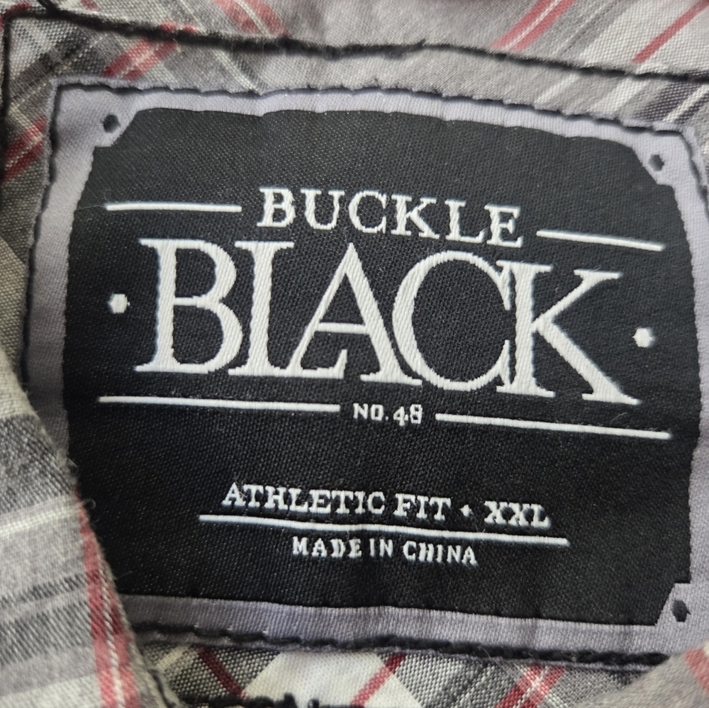 Buckle Black Men's Gray Plaid Shirt Sz.XXL - Picture 6 of 9